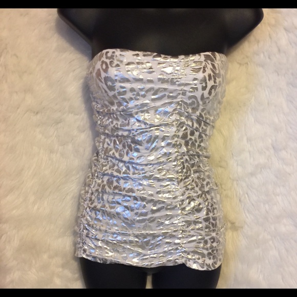 FANG Strapless silver tube top - Picture 1 of 6
